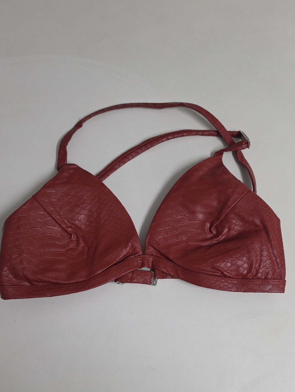 Bombshell Sportswear faux-leather python/snakeskin bralette or bikini top